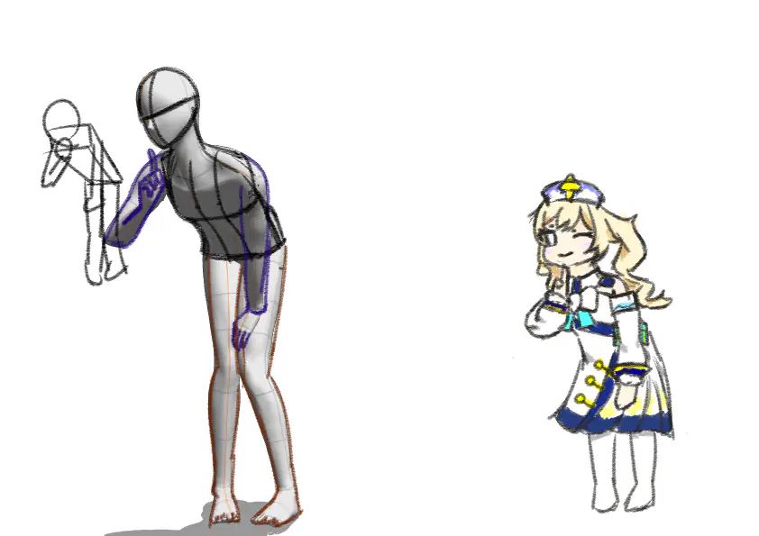 デッサン人形見ながら練習p２