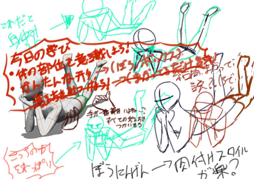 デッサン人形見ながら練習p4