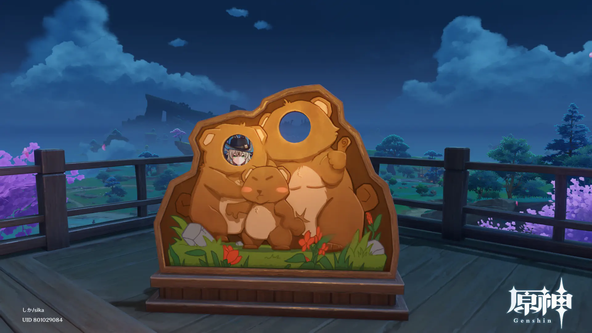 顔出し看板で遊ぶ綺良々