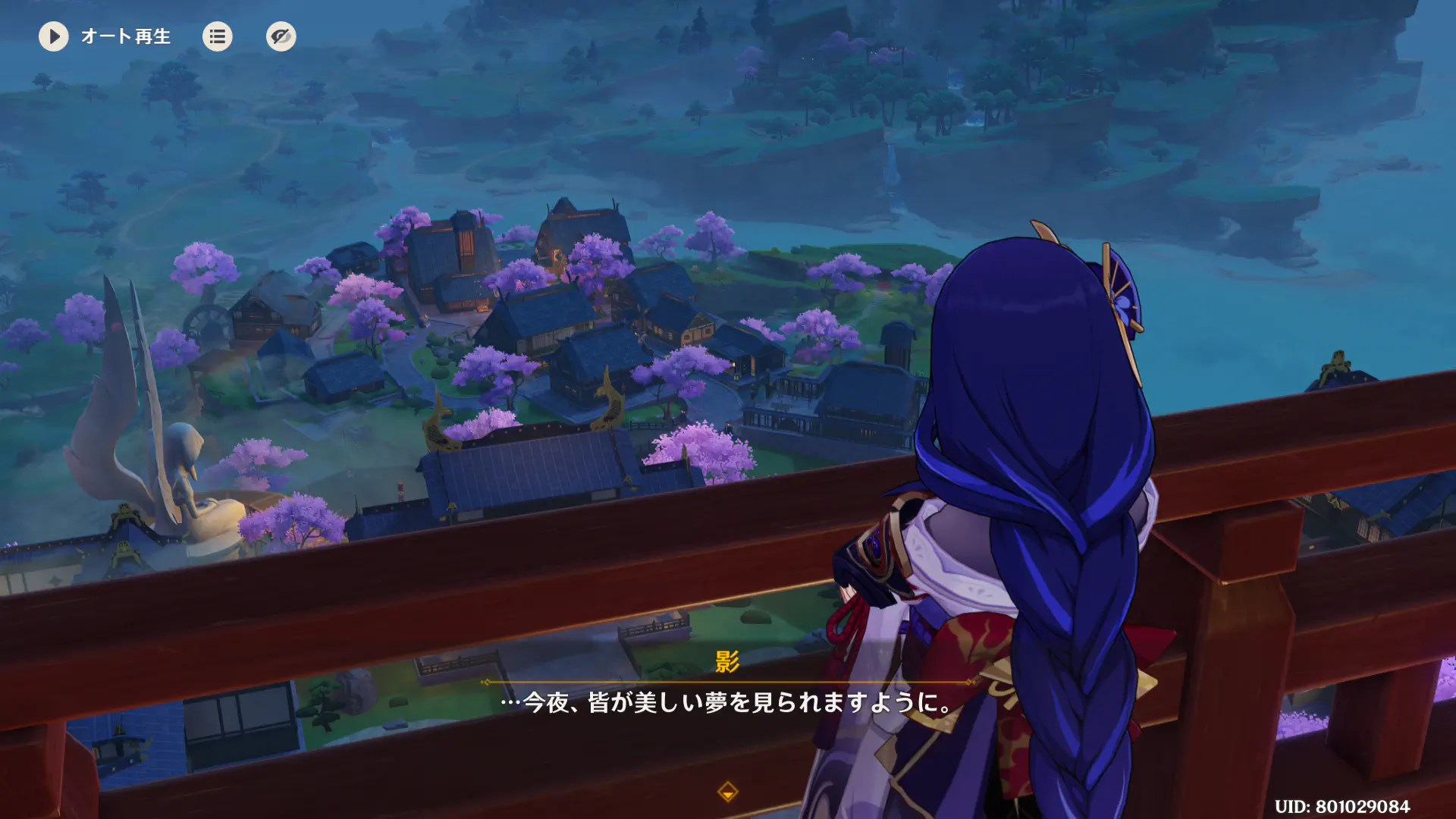 城下町を眺める雷電将軍